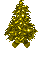 Image of A Festive Golden Tinsel Holiday Tree... And Nothing Else!